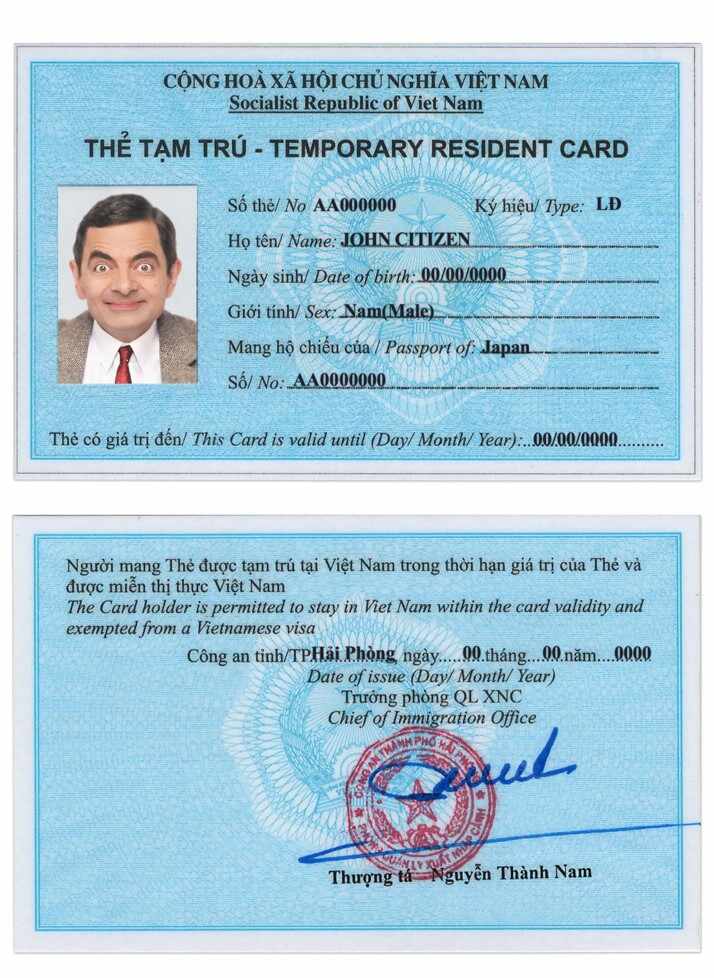 Carte de séjour au Vietnam